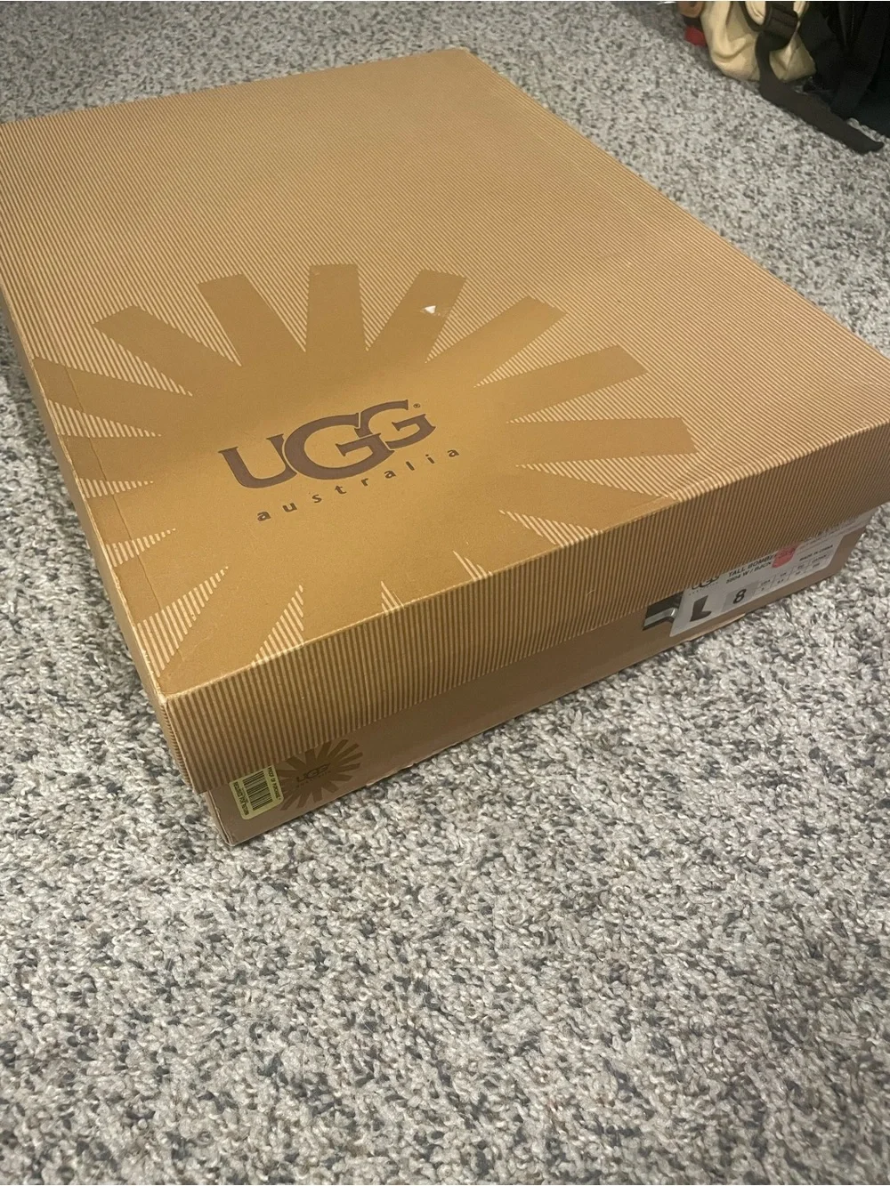 UGG Tall Suede Shearling Winter Boots in Tan with Cream Cuff